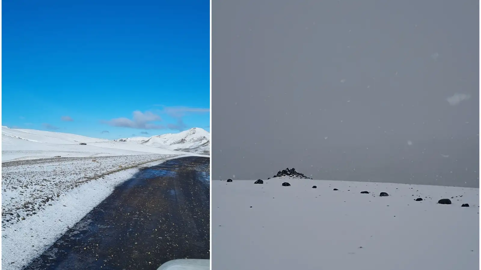 Snjó kyngdi niður í Eldgjá: „Þetta var svolítið skrítið“