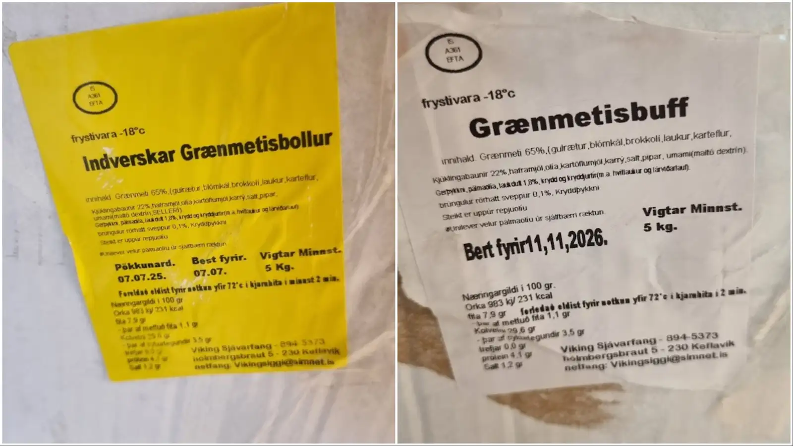 MAST varar við örverumengun í grænmetisbollum og buffi