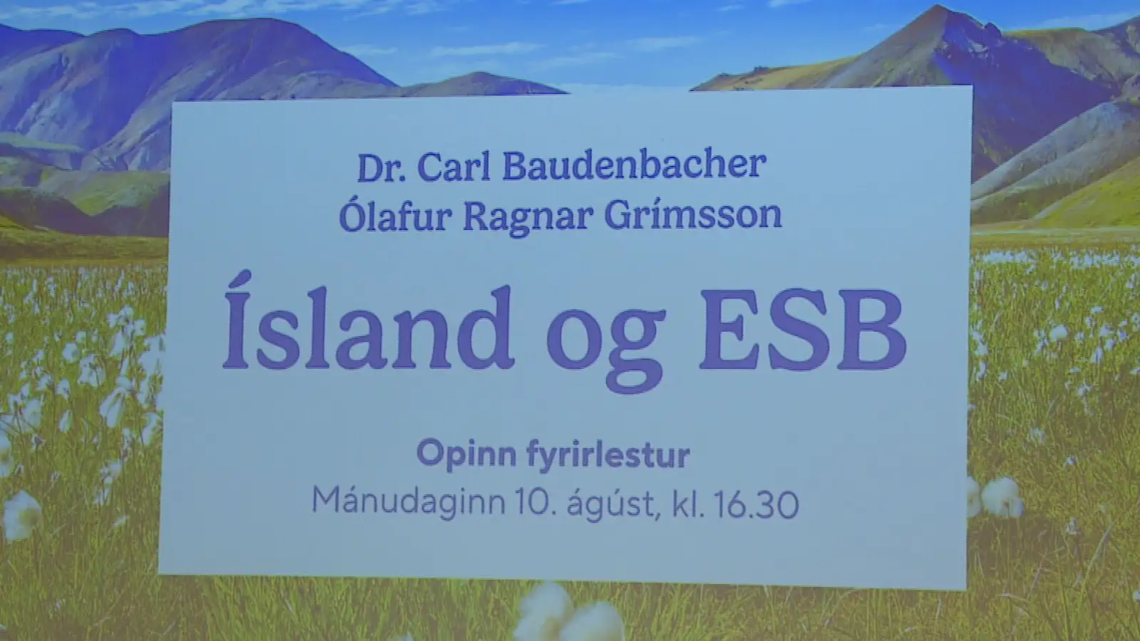 Fundur Baudenbachers haldinn í Sjálfstæðissalnum í dag
