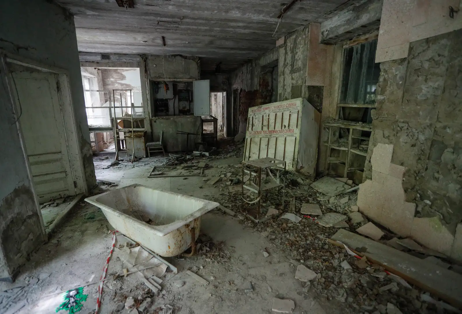 epa12908536 (FILE) - General view of the abandoned hospital, which received the first casualties at night of the accident in 1986 in the abandoned city of Pryryat, not far from Chernobyl, Ukraine, 07 June 2019 (reissued 23 April 2026). The Chernobyl nuclear disaster occurred on 26 April 1986. 26 April 2026 will mark 40 years since the Level 7 major nuclear accident created lasting human and economic consequences.  EPA/SERGEY DOLZHENKO *** Local Caption *** 55257617