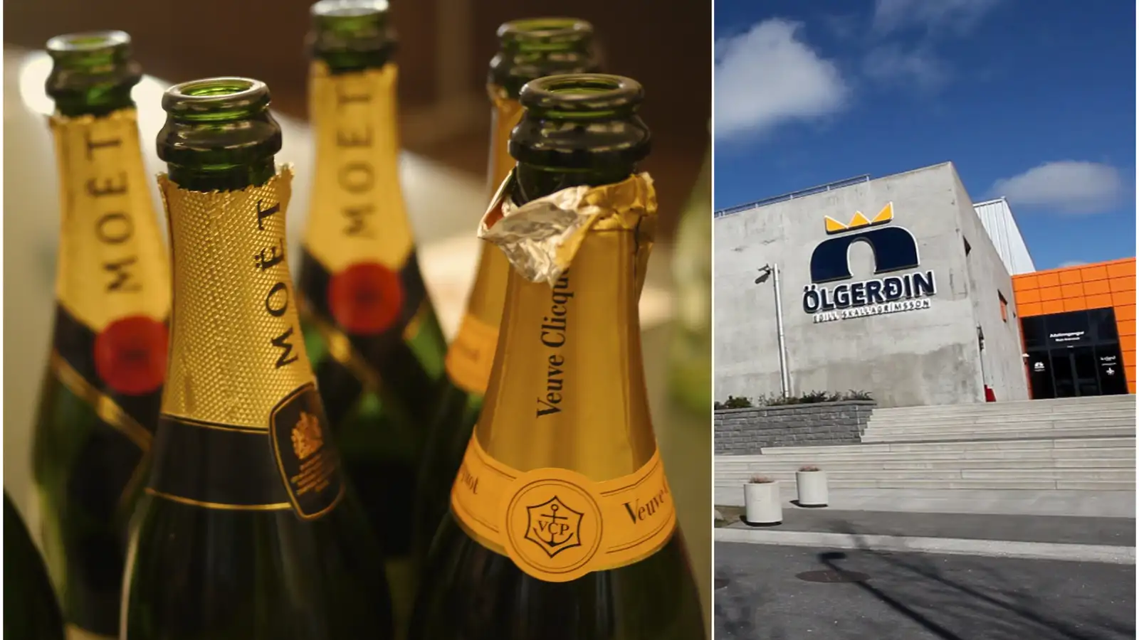Fullum gámi af kampavíni stolið af Ölgerðinni