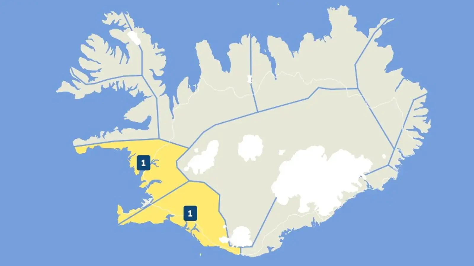Gul viðvörun í fyrramálið