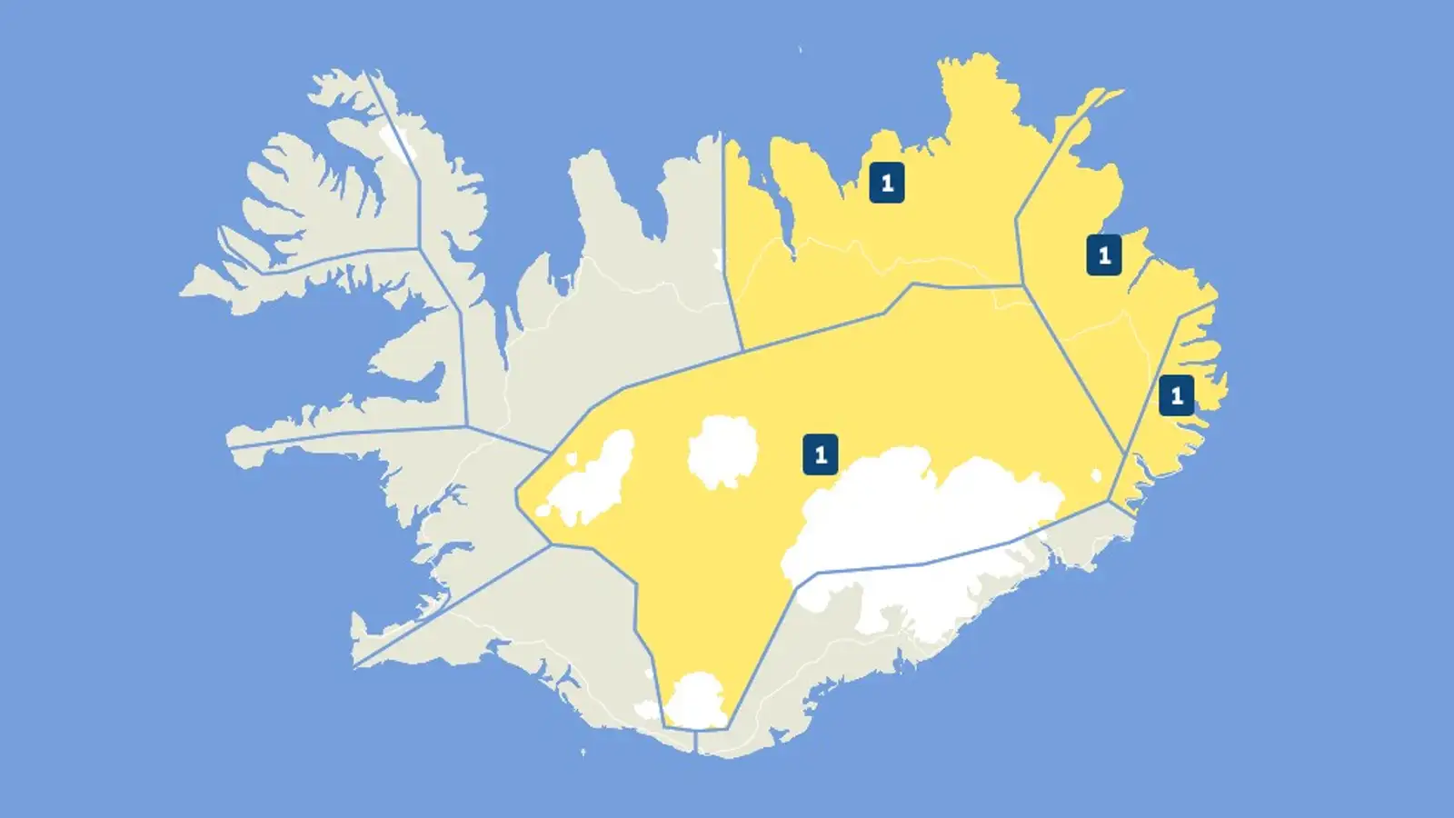Gular viðvaranir vegna snjókomu
