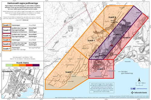 Risk assessment map of the Icelandic Meteorological Office 7 May 2024