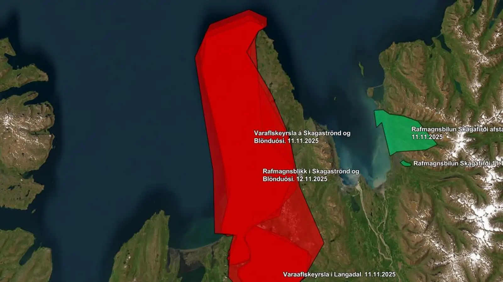 Rafmagnslaust á Blönduósi og Skagaströnd