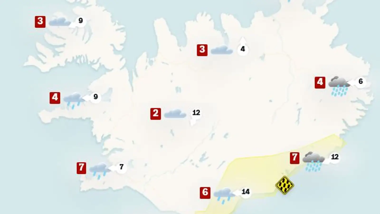 Varað við úrhelli á Suðausturlandi