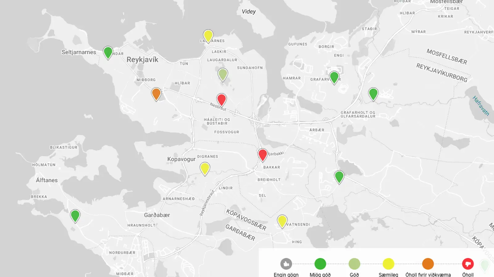 Mikil svifryksmengun á höfuðborgarsvæðinu