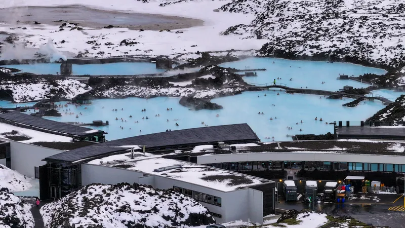 Mynd frá Bláa lóninu tekin 20. janúar 2024, þegar lónið var opnað eftir eldgosið 14. janúar.