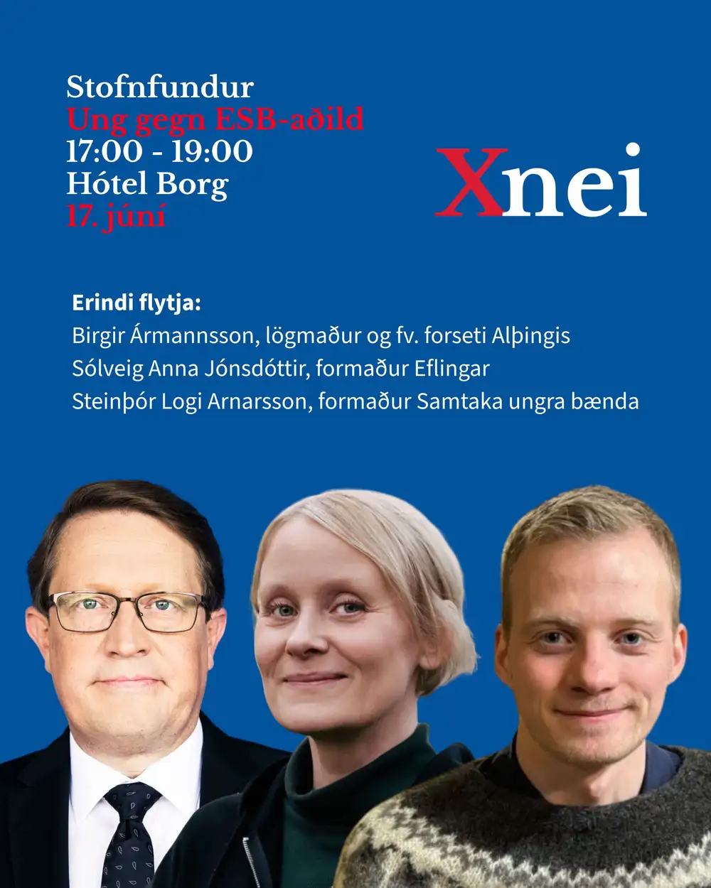 Kynningarmynd fyrir stofnfund Ung gegn ESB-aðild.