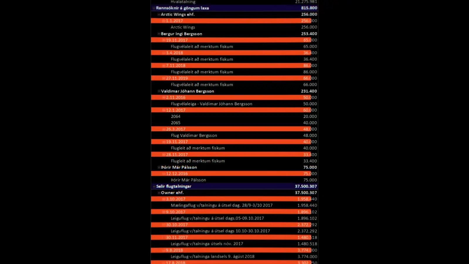 Úr þætti Kveiks um flugrekstrarleyfi.