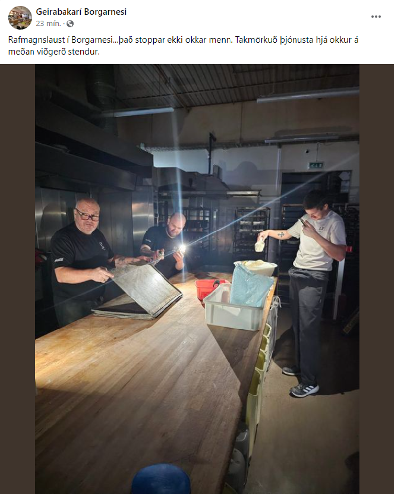 Rafmagnslaust í Geirabakarí.