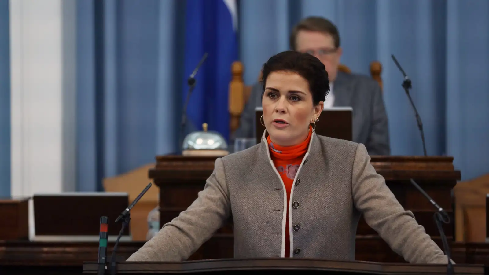 Þórdís Kolbrún Reykfjörð Gylfadóttir, utanríkisráðherra og þingmaður Sjálfstæðisflokksins, í pontu á Alþingi.