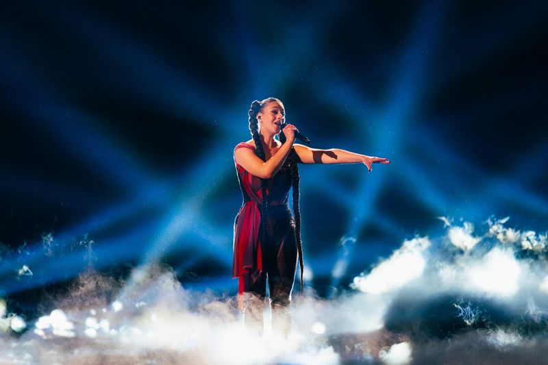 Tali, fulltrúi Lúxemborg, í fyrri undanúrslitum Eurovision 2024.