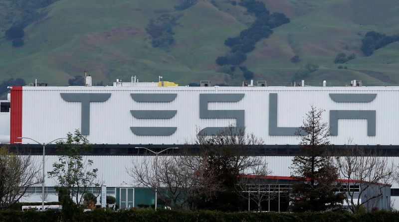 epa08411202 (FILE) - A general view shows the Tesla Inc. main factory in Fremont, California, USA, 18 March 2020 (reissued 09 May 2020). Media reports state on 09 May 2020 that Tesla has been ordered by Alameda County to keep its main plant in the USA closed due to the coronavirus disease (COVID-19) pandemic. Authorities argued that restoring all daily activities too soon could risk in a rapid spike of new coronavirus cases. CEO Elon Musk aimed at reopening the company's factory in Fremont on 08 May 2020 but authorities said it did not meet the requirements for resuming production, media added. The plant has been closed down since 23 March.  EPA-EFE/JOHN G. MABANGLO