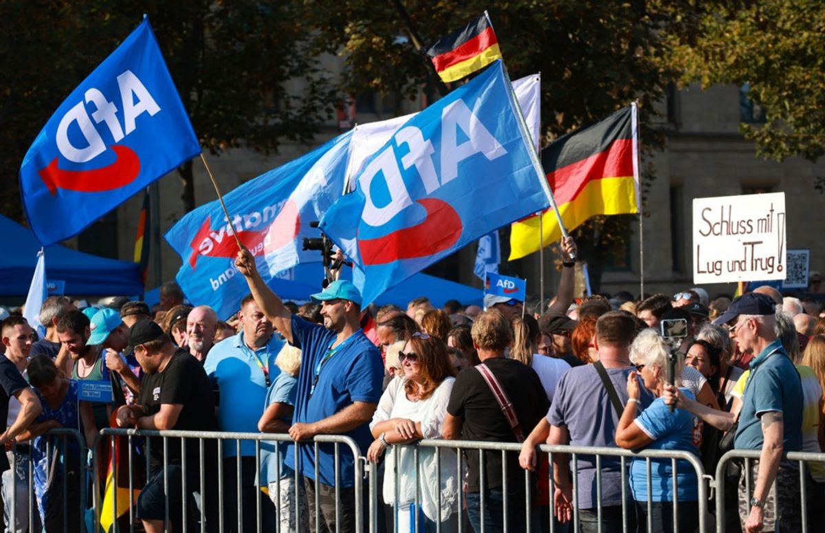 Kosningafundur AfD flokksins í Thuringen, í aðdraganda kosninga.