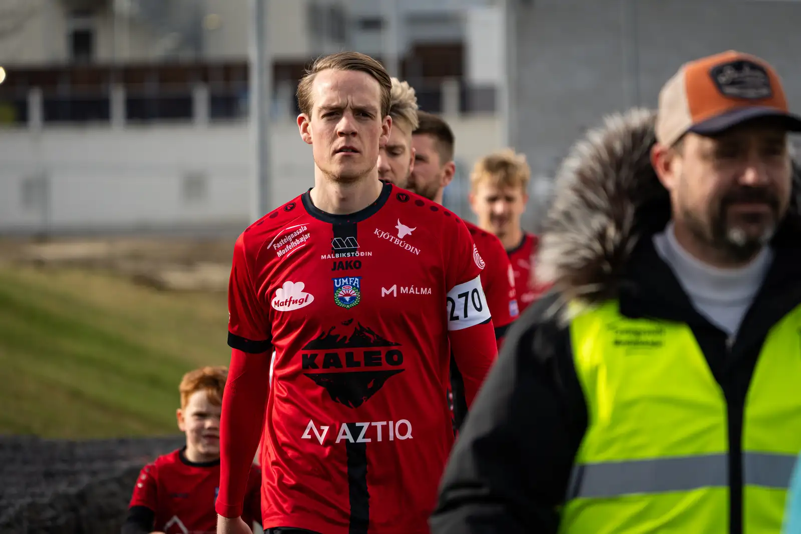 Úr leik Aftureldingar gegn ÍBV í Bestu deild karla í fótbolta 2025. Leikurinn fór fram 13. apríl og er fyrsti leikur Aftureldingar í sögunni í efstu deild karla.