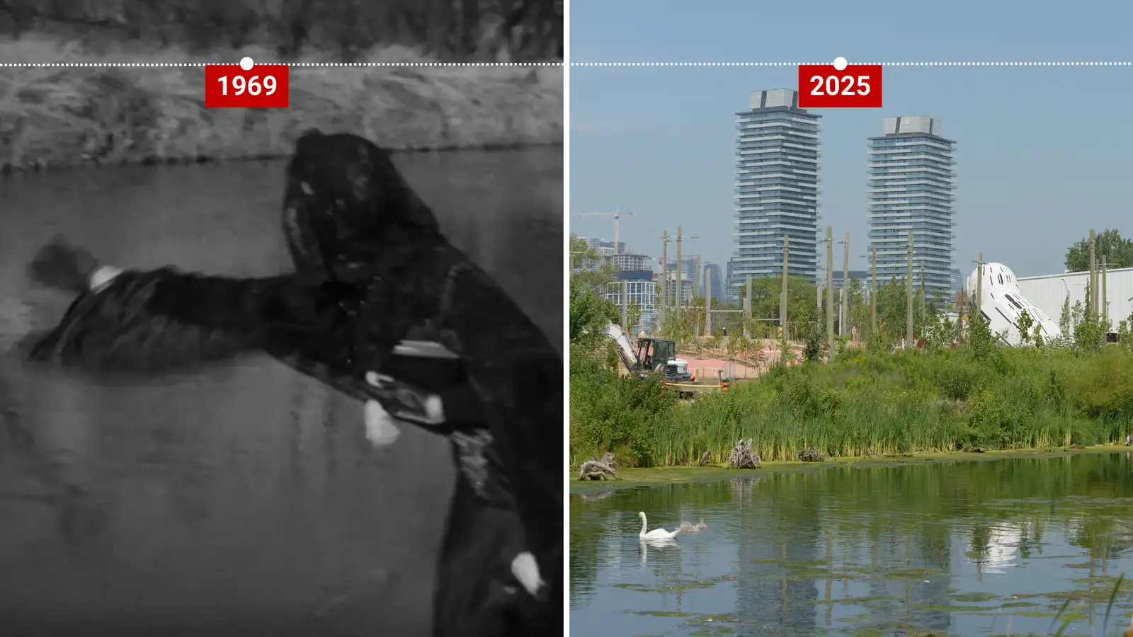 Fiskar snúa aftur í á sem var jarðsungin 1969